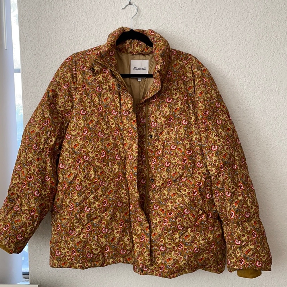 Madewell Floral Corduroy Puffer